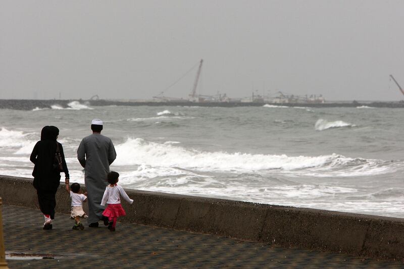 SHARJAH , UNITED ARAB EMIRATES Ð Feb 26 : Rough see because of bad weather in Kalba in Sharjah. ( Pawan Singh / The National ) For News.
