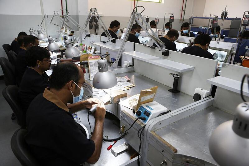 Damas' new factory employs over 200 specialised craftsmen and experts. Pawan Singh / The National