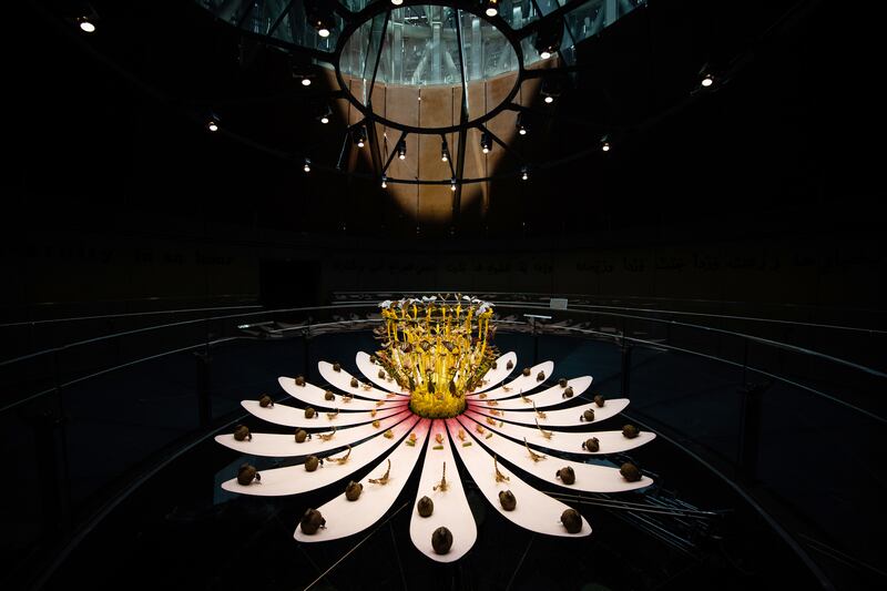 Created by British artist Mat Collishaw and curated by the cultural agency Futurecity, the work 'Equinox' has been commissioned by Expo 2020 Dubai specifically to be shown in Terra. Photo: Mahmoud Khaled / Expo 2020