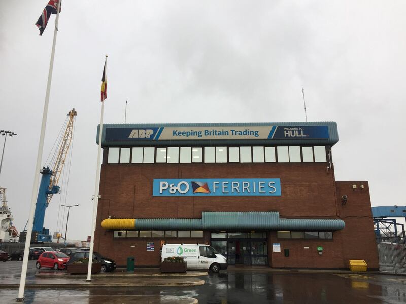 The P&O ferry terminal at Hull Ports. Staff