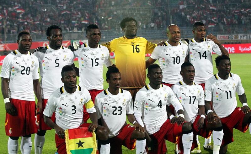 Ghana team photo taken during World Cup qualifying on November 19, 2013. Khaled El Fiqi / EPA