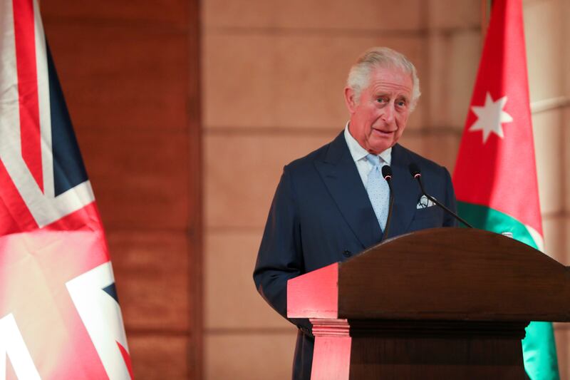 Prince Charles addresses the crowds. Reuters