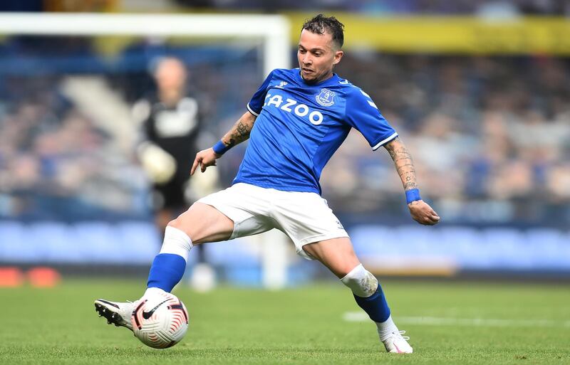 LIVERPOOL, ENGLAND - SEPTEMBER 05: Bernard of Everton in action during the pre-season friendly match between Everton and Preston North End at Goodison Park on September 05, 2020 in Liverpool, England. (Photo by Nathan Stirk/Getty Images)