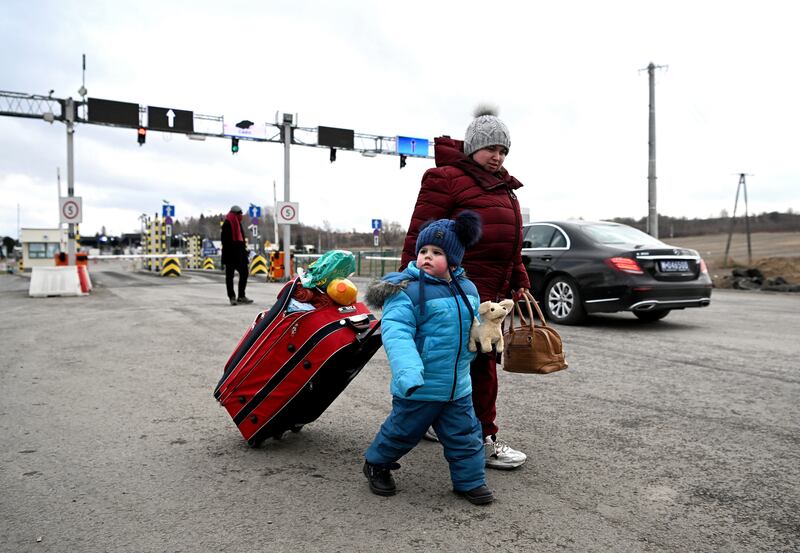 About 280,000 people have crossed the Ukraine-Poland border, Polish deputy interior minister Pawel Szefernaker said on February 28. EPA