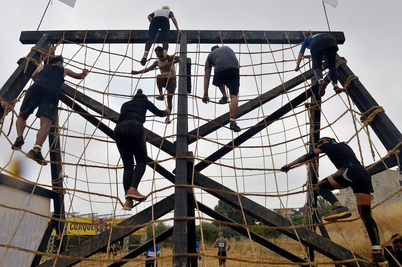 Participant takes part in the annual of Hannibal race Lebanon 2019 in Zen village, district of Batroun north Beirut, Lebanon. More than eight hundred Lebanese and foreign Participants took part in an eight km obstacle race. Courses are uniquely designed to test mental and emotional fitness. EPA