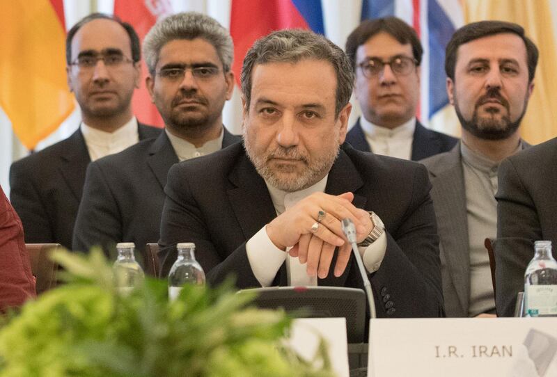 Abbas Araghchi, political deputy at the Ministry of Foreign Affairs of Iran looks on during a meeting of the Joint Commission of the Joint Comprehensive Plan of Action (JCPOA) attended by the E3+2 (China, France, Germany, Russia, United Kingdom) and Iran on June 28, 2019 at the Palais Coburg in Vienna, Austria. / AFP / ALEX HALADA
