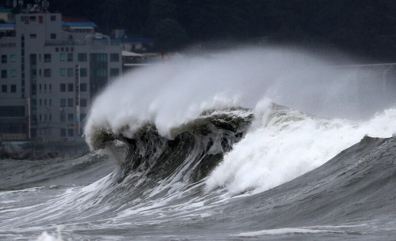 The typhoon is one of the most powerful to bear down on the country in decades. AP