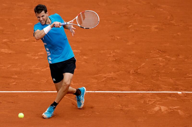 Thiem returns the ball to Nadal. AFP