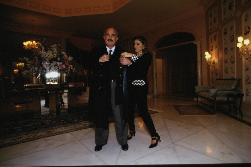PRINCE MOHAMMED OF JORDAN AND PRINCESS TAGHRID in 1993 (Photo by Maher Attar/Sygma via Getty Images)