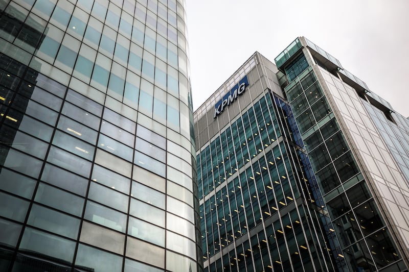 The KPMG offices in London, England. The 'Financial Times' says KPMG has withdrawn job offers to foreign graduates because the starting salaries fall below the government's new threshold for sponsored visas. Getty Images