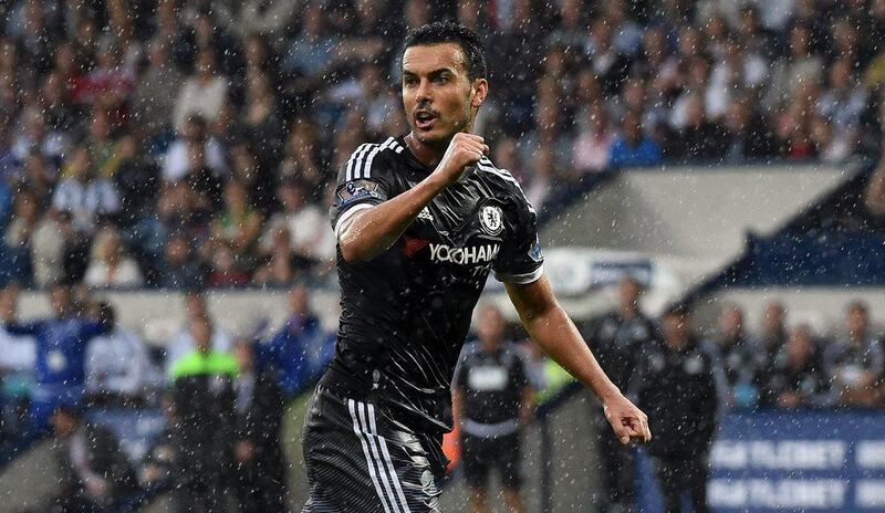 Pedro scored and assisted in a 3-2 win over West Brom on his Chelsea debut in 2015. AFP