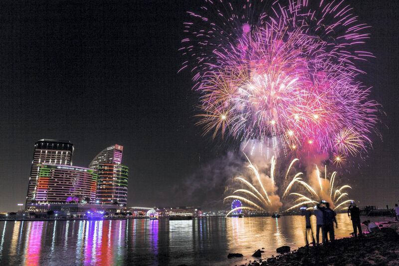 December 2, 2017.  Dubai Festival City  National Day fireworks display shot from the Al Jadadaf side of the Dubai Creek.
Victor Besa for The National
National
Requested by:  James O'Hara