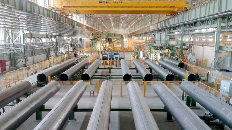 SENAAT, one of the largest industrial investment holding companies in the UAE, today announced that Al Gharbia Pipe Company has reached an operational milestone by commencing commercial production of large diameter, high-quality sour grade steel pipes in Abu Dhabi. Courtesy SENAAT