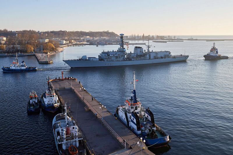 A Royal Navy frigate is working in the North Sea with the Norwegian Navy. EPA