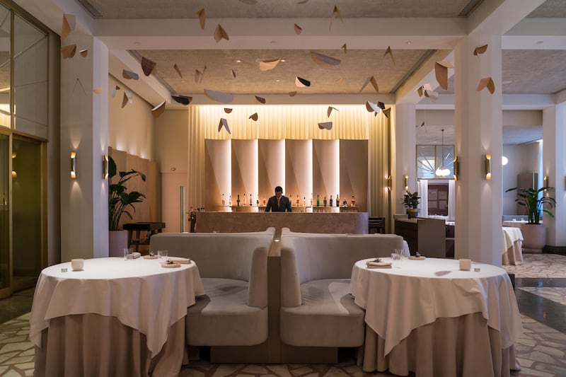 Tables are set in Odette restaurant at the National Gallery in Singapore. Getty Images