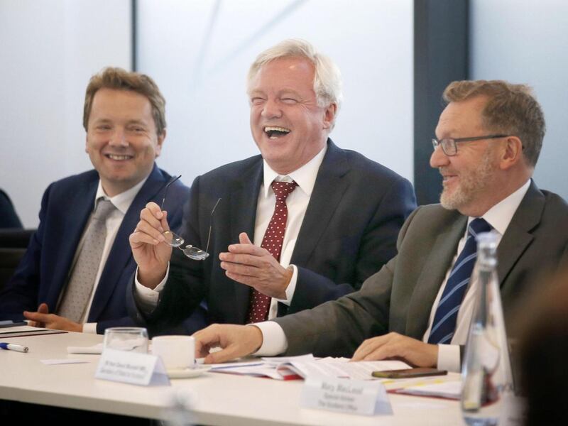 James Chapman (L) worked as Chief of Staff to Brexit secretary David Davis until June 2017. Credit: PA