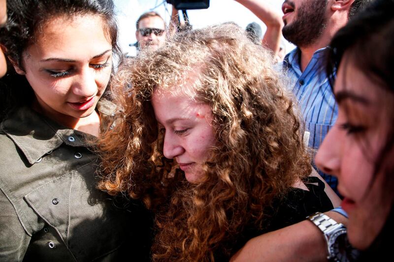 Ahed Tamimi became a symbol of Palestinian resistance during her sentence.   AFP
