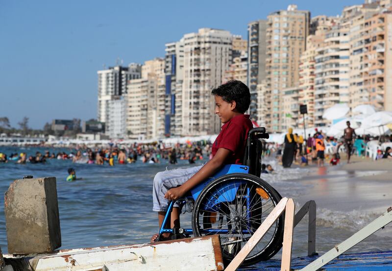 Abdelrahman Mohamed, 11, enjoys time at the beach.