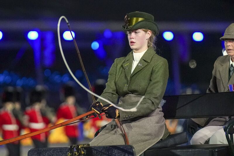 Lady Louise Windsor drives a carriage once belonging to the Duke of Edinburgh at A Gallop Through History. PA