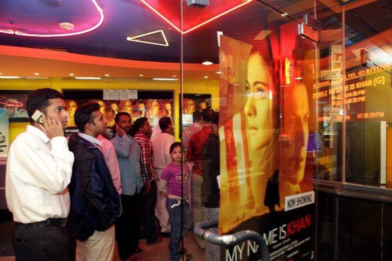 Filmgoers queue for tickets to My Name is Khan at the National Cinema in Abu Dhabi yesterday.