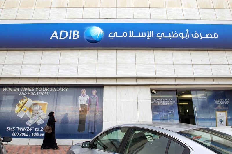 Shares of ADIB, which can only be bought and sold by UAE nationals, rose 1.4 per cent to Dh5.1. Mona Al-Marzooqi / The National 