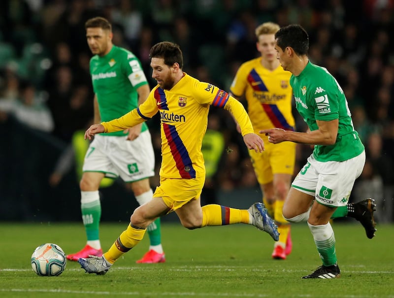 Barcelona's Lionel Messi provided all three assists in the match against Real Betis on Sunday. Reuters