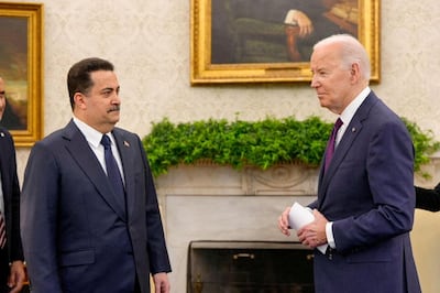 President Joe Biden meets with Iraqi Prime Minister Mohammed Shia Al Sudani at the White House on Monday. Reuters