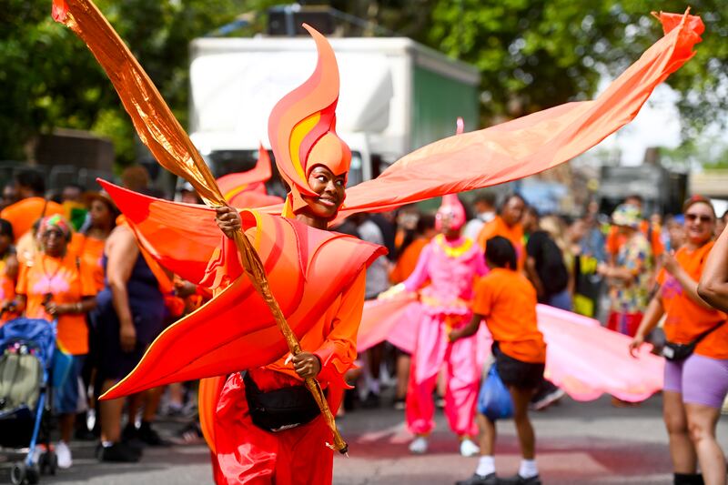 Colourful costumes on show during the carnival parade. EPA