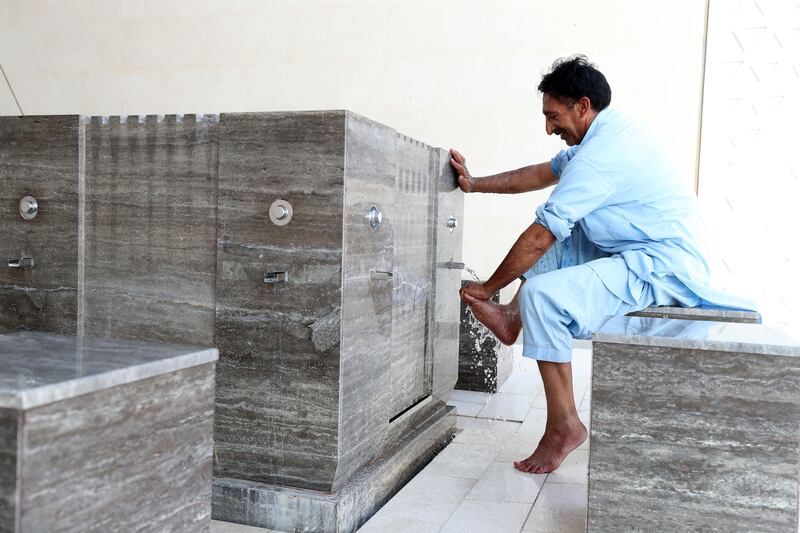 An area for ablutions in the courtyard of the mosque.