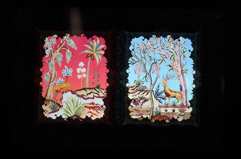 Jason Seife's work digitally explores the storytelling aspect of regional carpets, particularly the way they depict gardens
