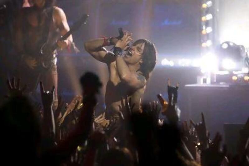 Tom Cruise as Stacee Jaxx in Rock of Ages. David James / Warner Bros.