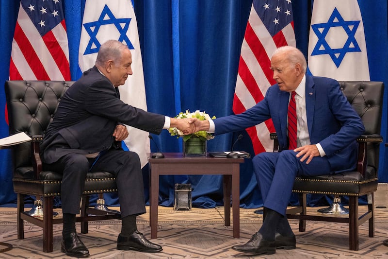 US President Joe Biden meets Israeli Prime Minister Benjamin Netanyahu on the sidelines of the UN General Assembly in New York last month. AFP