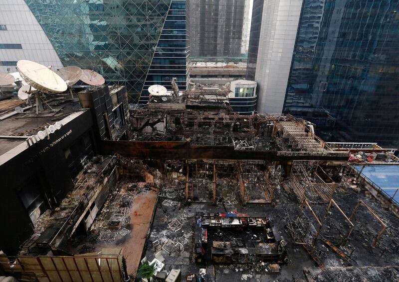 The rooftop restaurant gutted by a fire that broke out at the Kamala Mills compound in Mumbai on December 28, 2017. Danish Siddiqui / Reuters