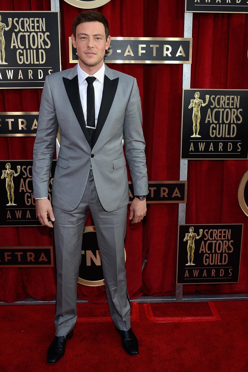 LOS ANGELES, CA - JANUARY 27: Actor Cory Monteith arrives at the 19th Annual Screen Actors Guild Awards held at The Shrine Auditorium on January 27, 2013 in Los Angeles, California.   Kevork Djansezian/Getty Images/AFP