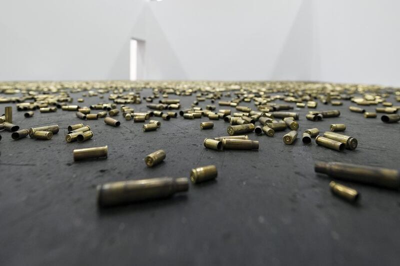The artwork 20.000 Gun Shells by Matias Faldbakken is displayed in the Unlimited section. Harold Cunningham / Getty Images
