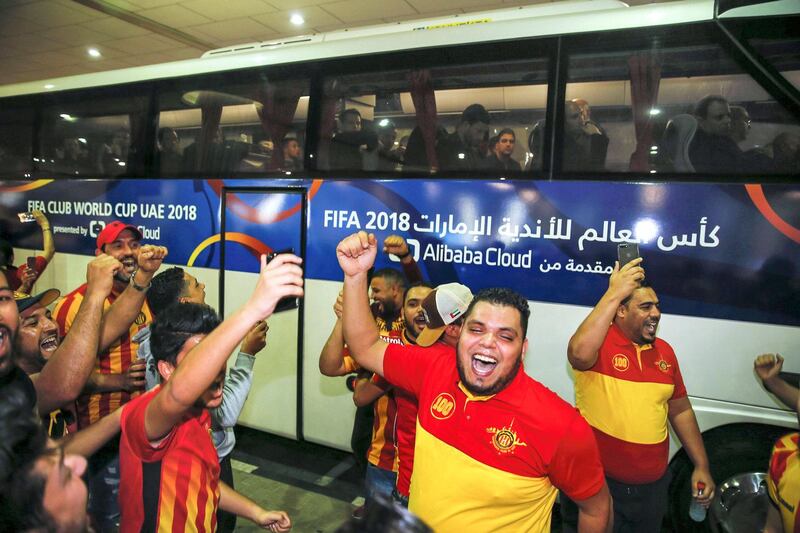 Team Africa Esperance De Tunis arrive in Abu Dhabi for shot at FIFA Club World Cup UAE 2018. Courtsey: Fifa Club World Cup UAE 2018