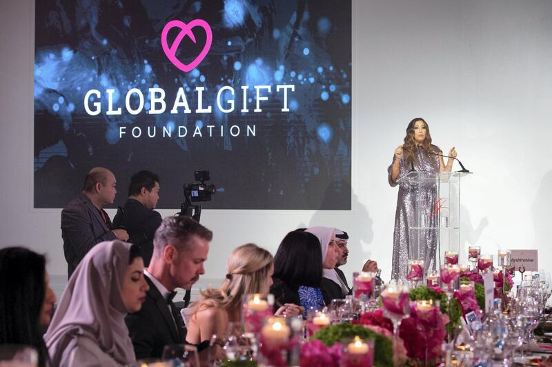 Guests inside the Global Gift Gala, at the Waldorf Astoria Dubai Palm Jumeirah, Dubai on Tuesday, December 17. Courtesy Faux Consultancy