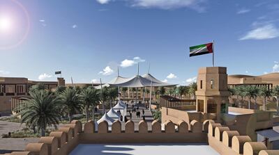 An artist's impression of the Al Badayer Oasis complex, due to open by the end of this year. Courtesy Shurooq