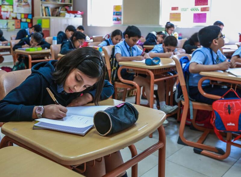 The education in Indian curriculum schools in Dubai has improved since last year, says a recently released report. Victor Besa for The National 