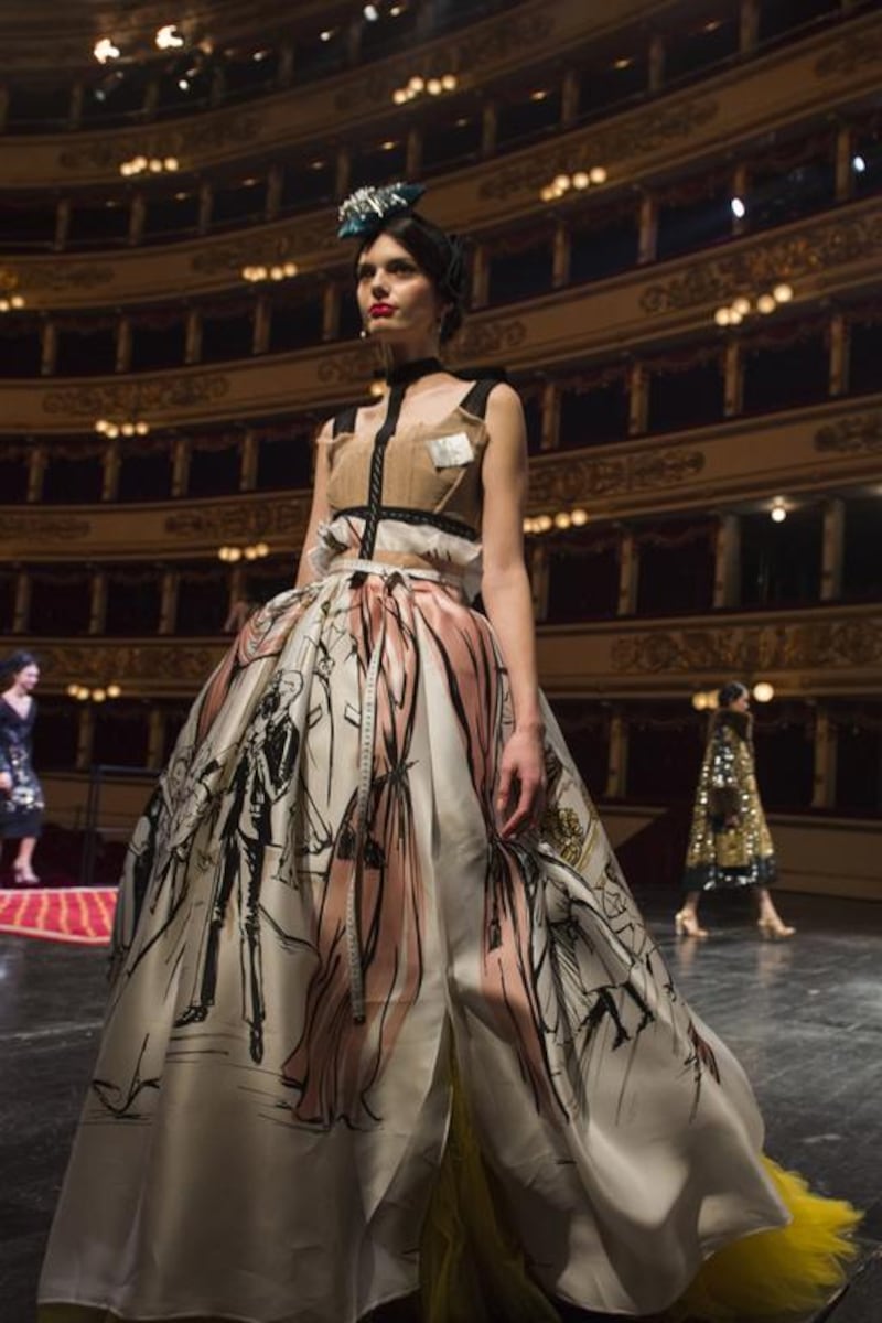 The passion of Italian opera enthuses Alta Moda Fall/Winter 2016 by Dolce & Gabbana. Courtesy Dolce & Gabbana