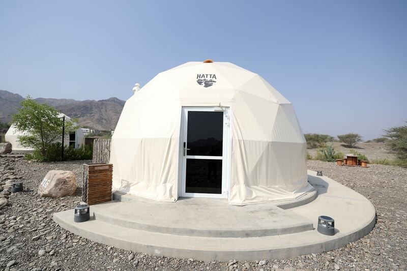 Glamping at Hatta Wadi Hub. Chris Whiteoak / The National