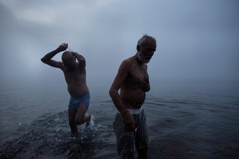 It is believed that taking a holy dip in the cold water of Gosaikunda Lake releases people from all the sins they have committed. Narendra Shrestha/EPA