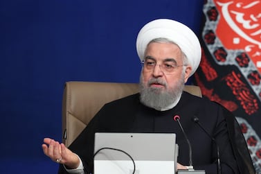 President Hassan Rouhani said the US was "heartless and evil" for failing to lift sanctions on Iran amid the coronavirus pandemic. AFP