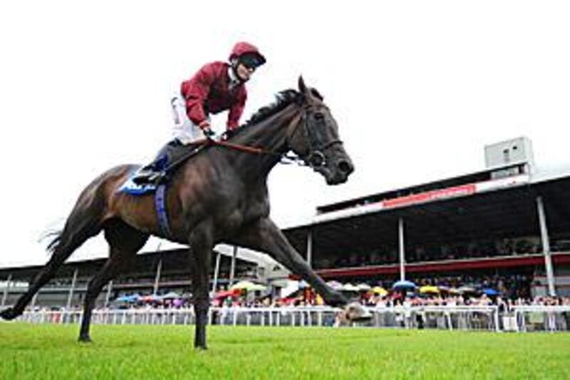 Sariska and Jamie Spencer cantered to victory in the Darley Irish Oaks.