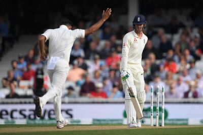 LONDON, ENGLAND - SEPTEMBER 09:  Keaton Jennings of England is bowled by Mohammed Shami of India during the Specsavers 5th Test - Day Three between England and India at The Kia Oval on September 9, 2018 in London, England.  (Photo by Mike Hewitt/Getty Images)