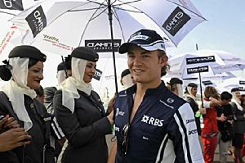 Nico Rosberg at the Yas Marina Circuit today.