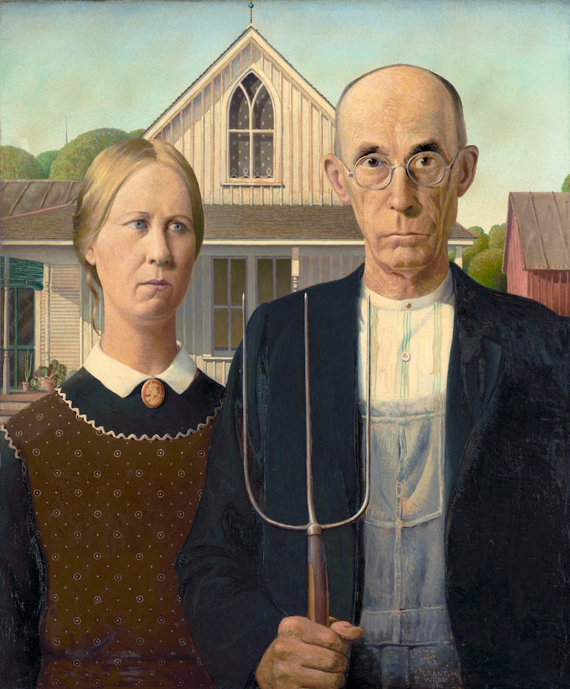 Artist Grant Wood asked his sister and his dentist to act as models for his masterpiece, 'American Gothic'. Getty