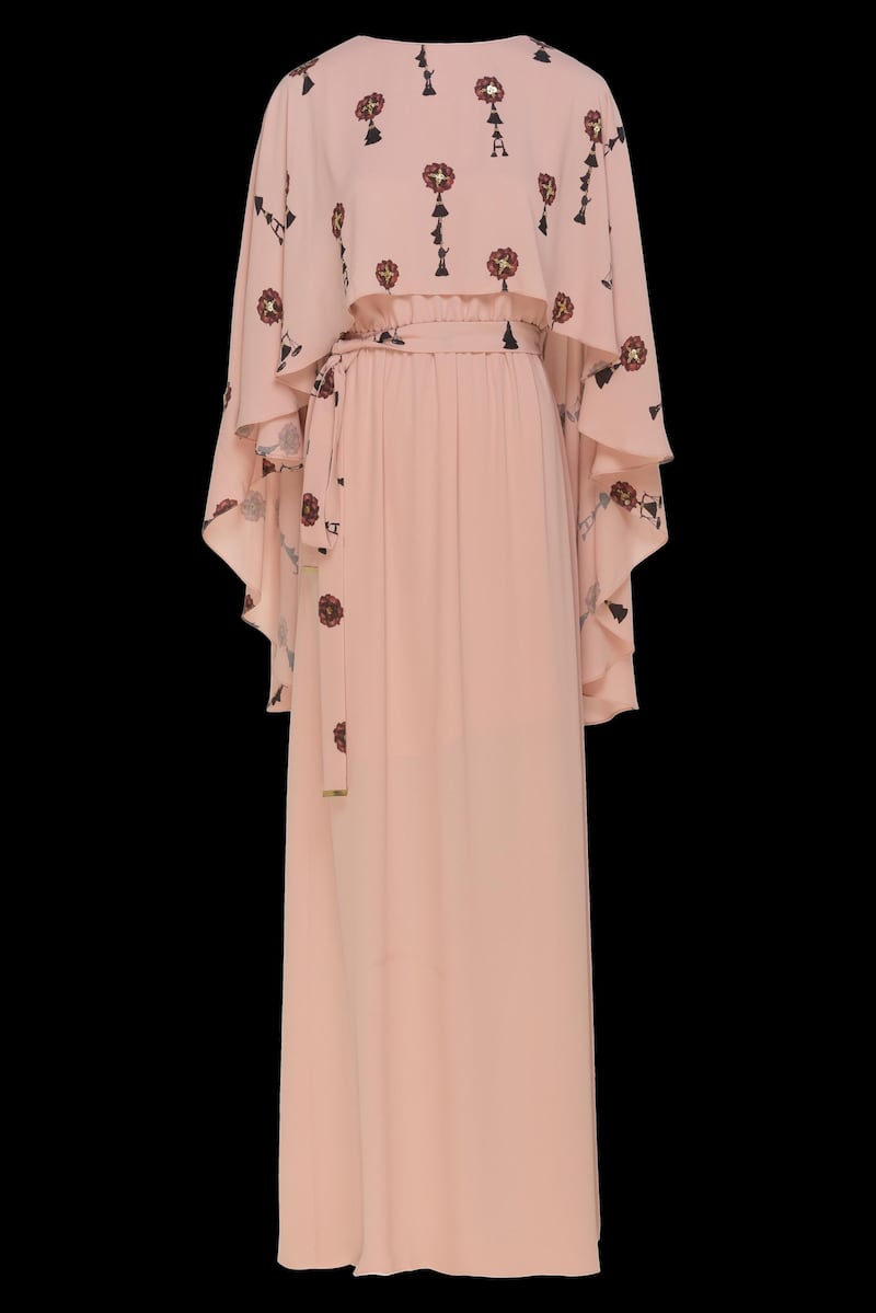 A soft pink gown by Amal Al Raisi