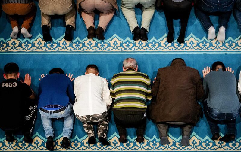 Muslims pray in Utrecht, The Netherland. EPA