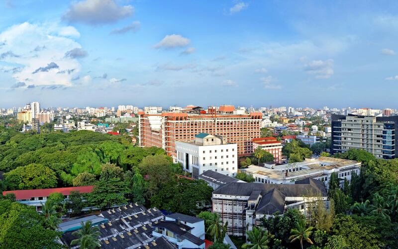 View of Cochin City with Kerala High Court Building and a part of Mangalavanam Bird Sanctuary. Getty Images
